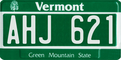 VT license plate AHJ621
