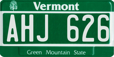 VT license plate AHJ626