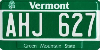 VT license plate AHJ627