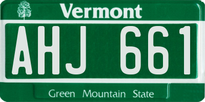 VT license plate AHJ661