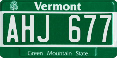 VT license plate AHJ677