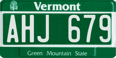 VT license plate AHJ679