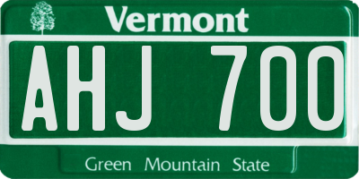 VT license plate AHJ700