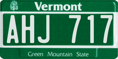 VT license plate AHJ717