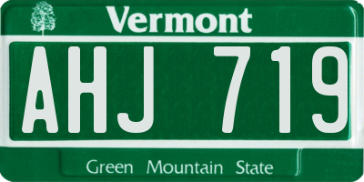 VT license plate AHJ719