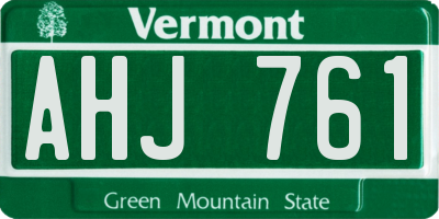VT license plate AHJ761