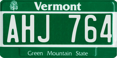 VT license plate AHJ764