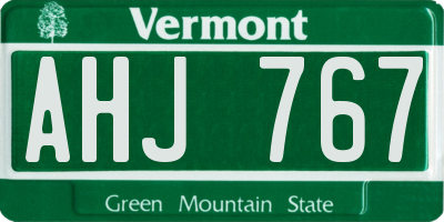 VT license plate AHJ767