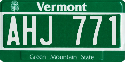 VT license plate AHJ771