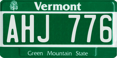 VT license plate AHJ776