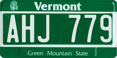 VT license plate AHJ779