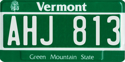 VT license plate AHJ813