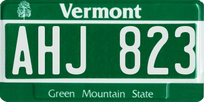 VT license plate AHJ823