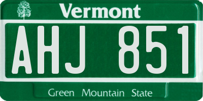 VT license plate AHJ851
