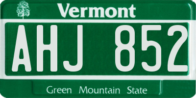VT license plate AHJ852