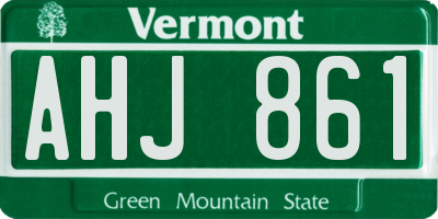 VT license plate AHJ861