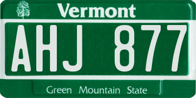 VT license plate AHJ877