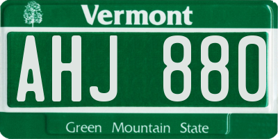 VT license plate AHJ880