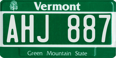 VT license plate AHJ887