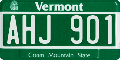 VT license plate AHJ901