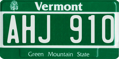VT license plate AHJ910