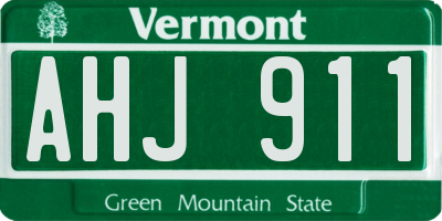 VT license plate AHJ911