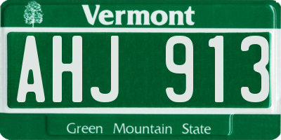 VT license plate AHJ913