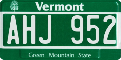 VT license plate AHJ952