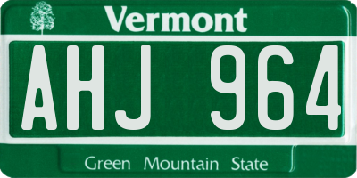 VT license plate AHJ964