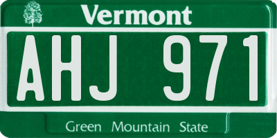 VT license plate AHJ971