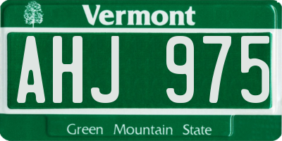 VT license plate AHJ975