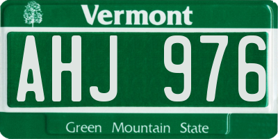 VT license plate AHJ976