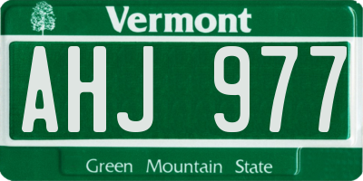 VT license plate AHJ977