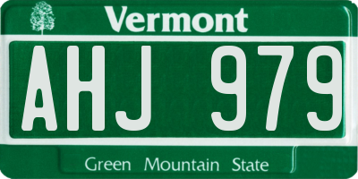 VT license plate AHJ979