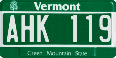 VT license plate AHK119