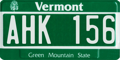 VT license plate AHK156