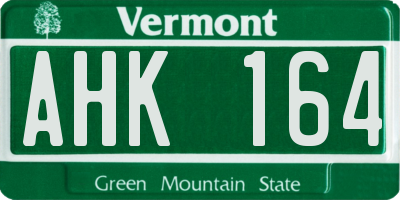 VT license plate AHK164