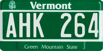 VT license plate AHK264