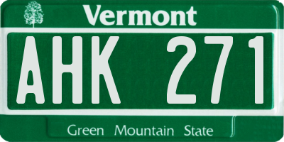 VT license plate AHK271