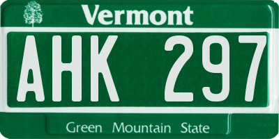VT license plate AHK297