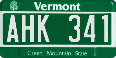 VT license plate AHK341