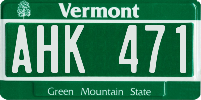 VT license plate AHK471