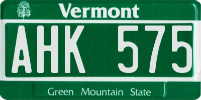 VT license plate AHK575