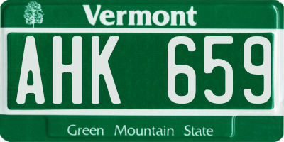 VT license plate AHK659