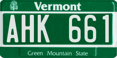 VT license plate AHK661
