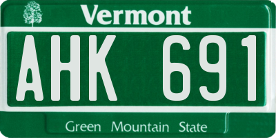 VT license plate AHK691