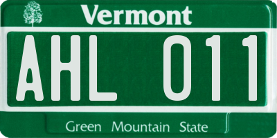 VT license plate AHL011