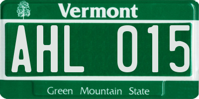 VT license plate AHL015