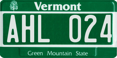 VT license plate AHL024