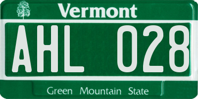 VT license plate AHL028